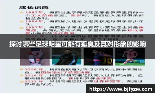 探讨哪些足球明星可能有狐臭及其对形象的影响
